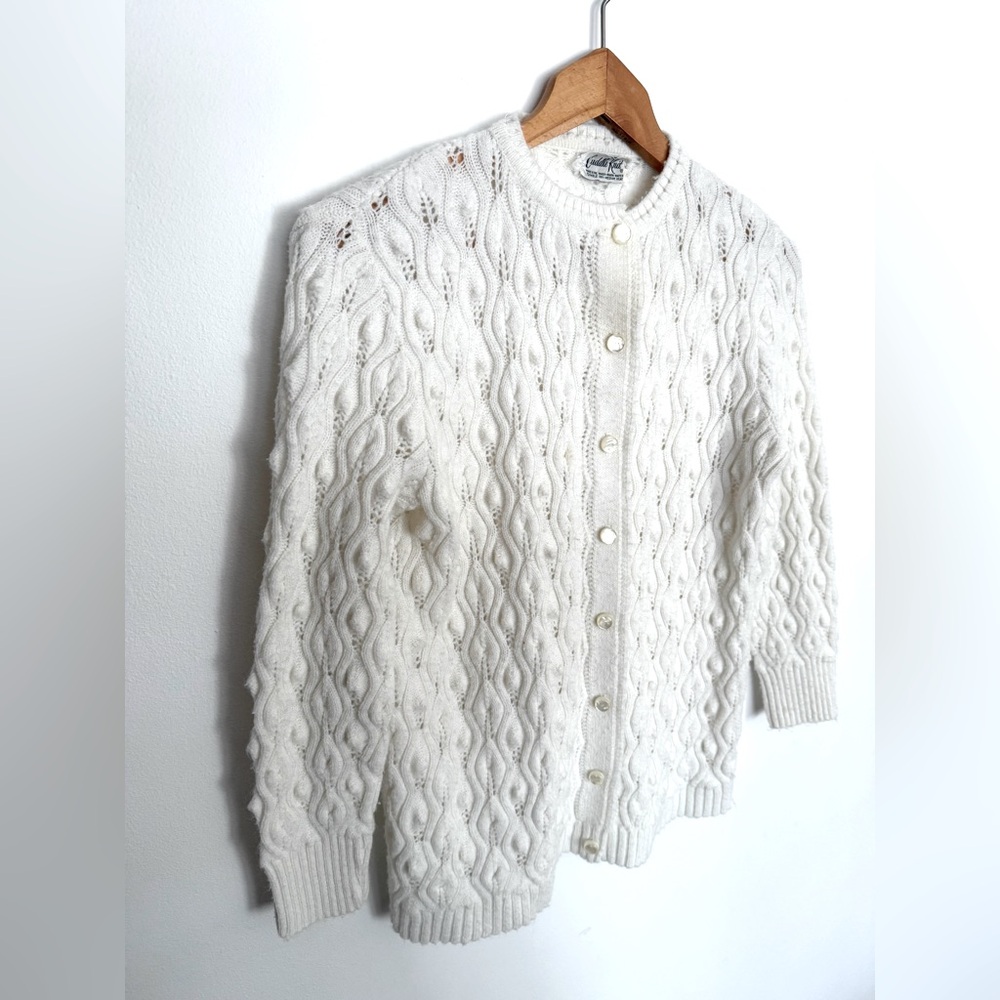 Vintage Cuddle Knit White Cardigan
